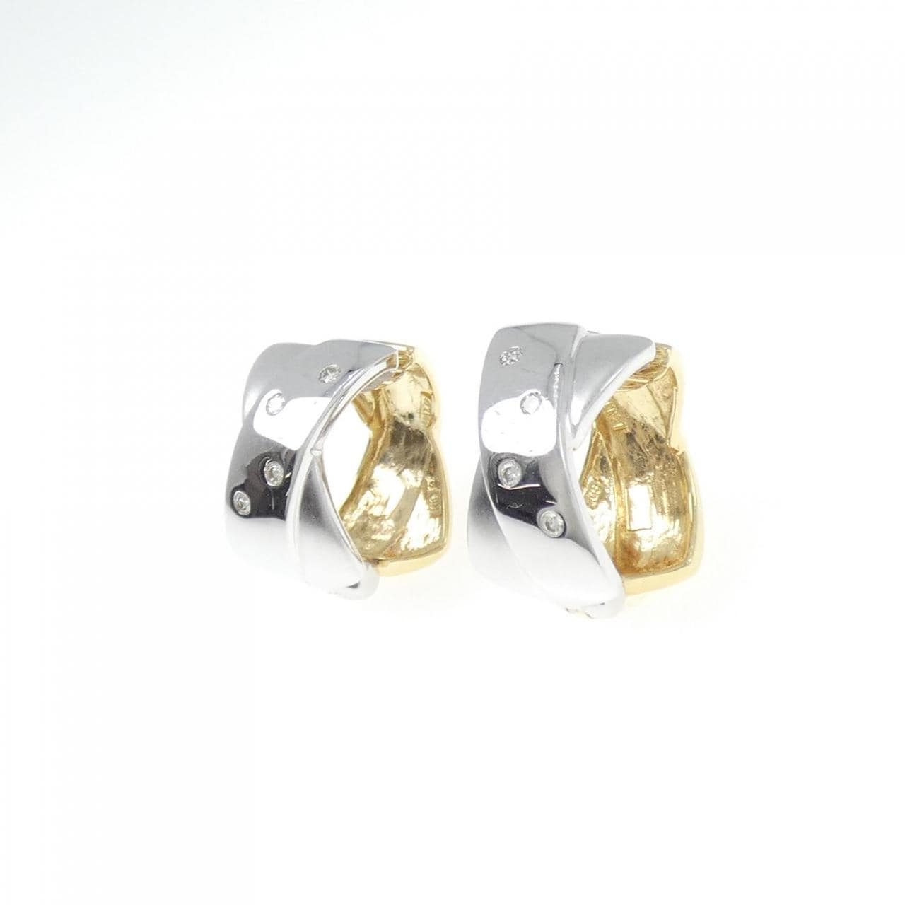 K18YG/K18WG鑽石耳夹0.10CT