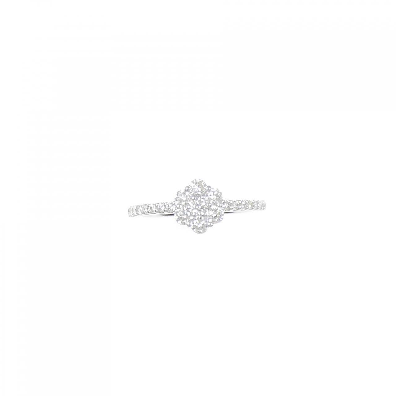 K18WG フラワー ダイヤモンド リング 0.50CT