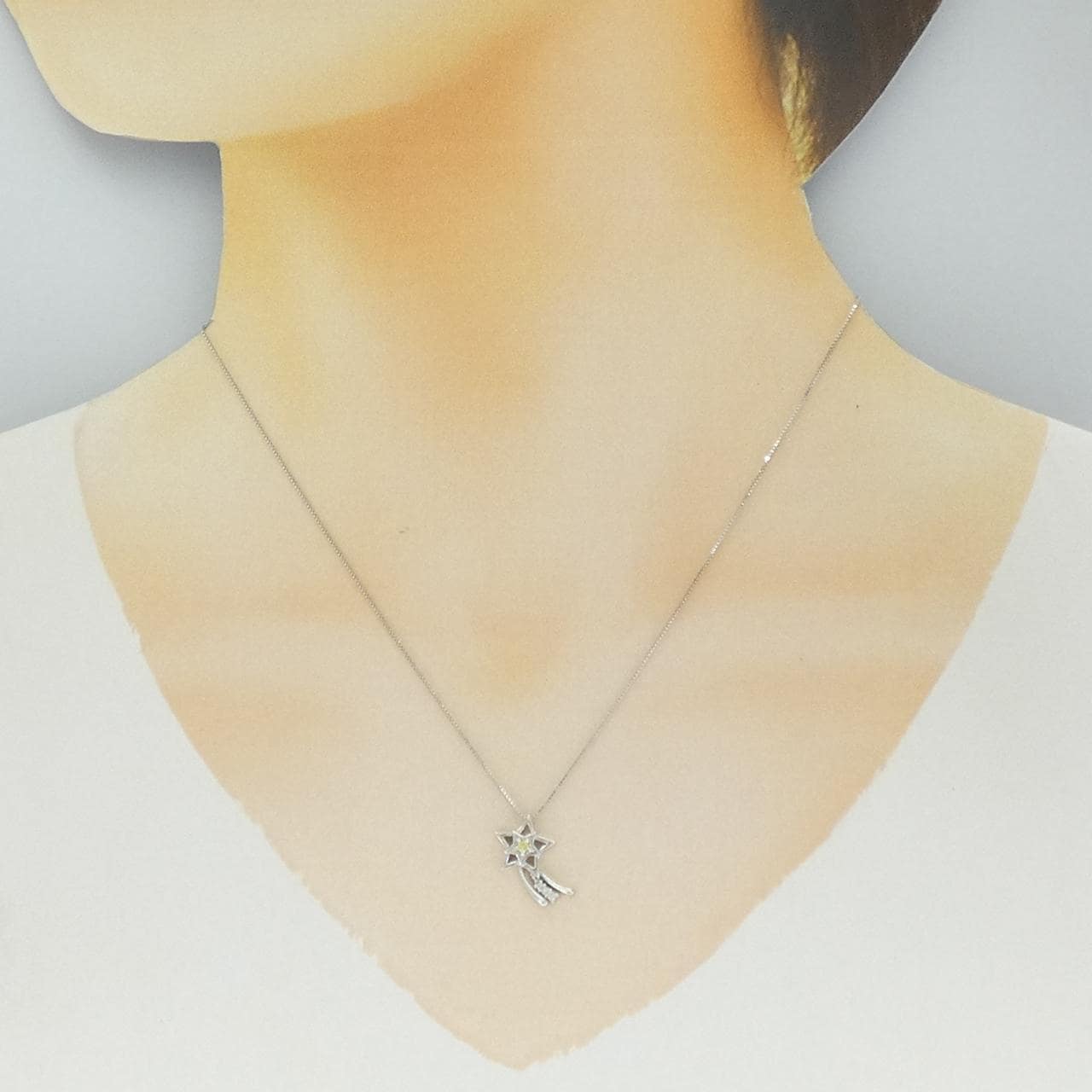 K18WG スター サファイヤ ネックレス