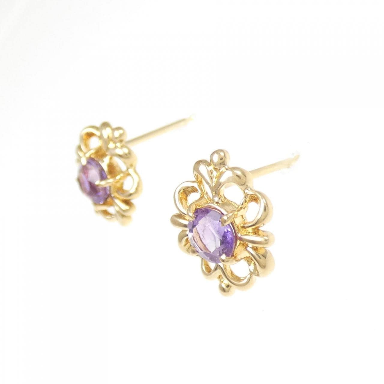 K18YG アメジスト ピアス