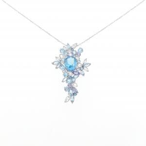 K18WG ブルートパーズ ネックレス 3.10CT