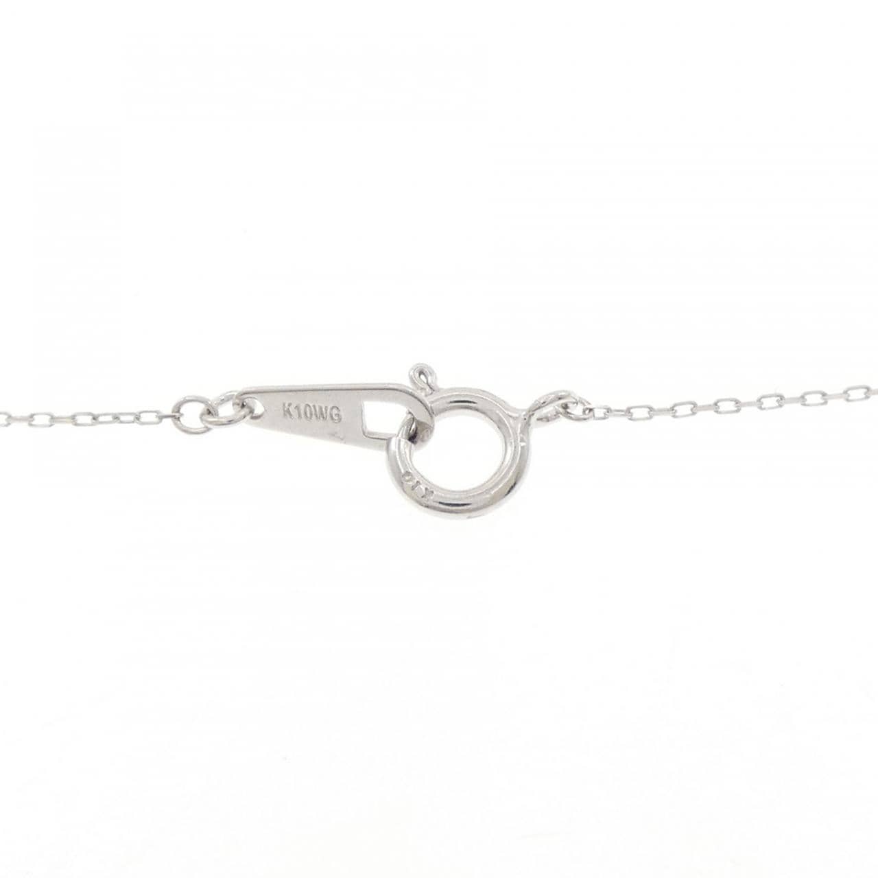 K10WG イニシャルR ダイヤモンド ネックレス 0.01CT