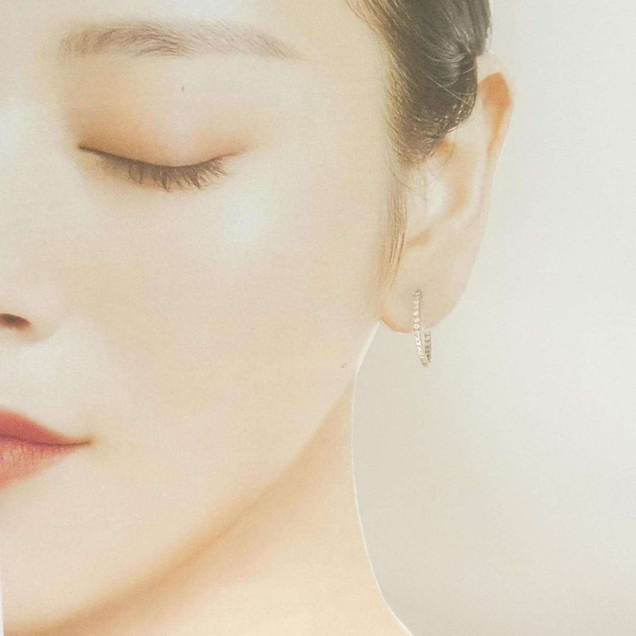 750PG ダイヤモンド フープ ピアス 0.60CT