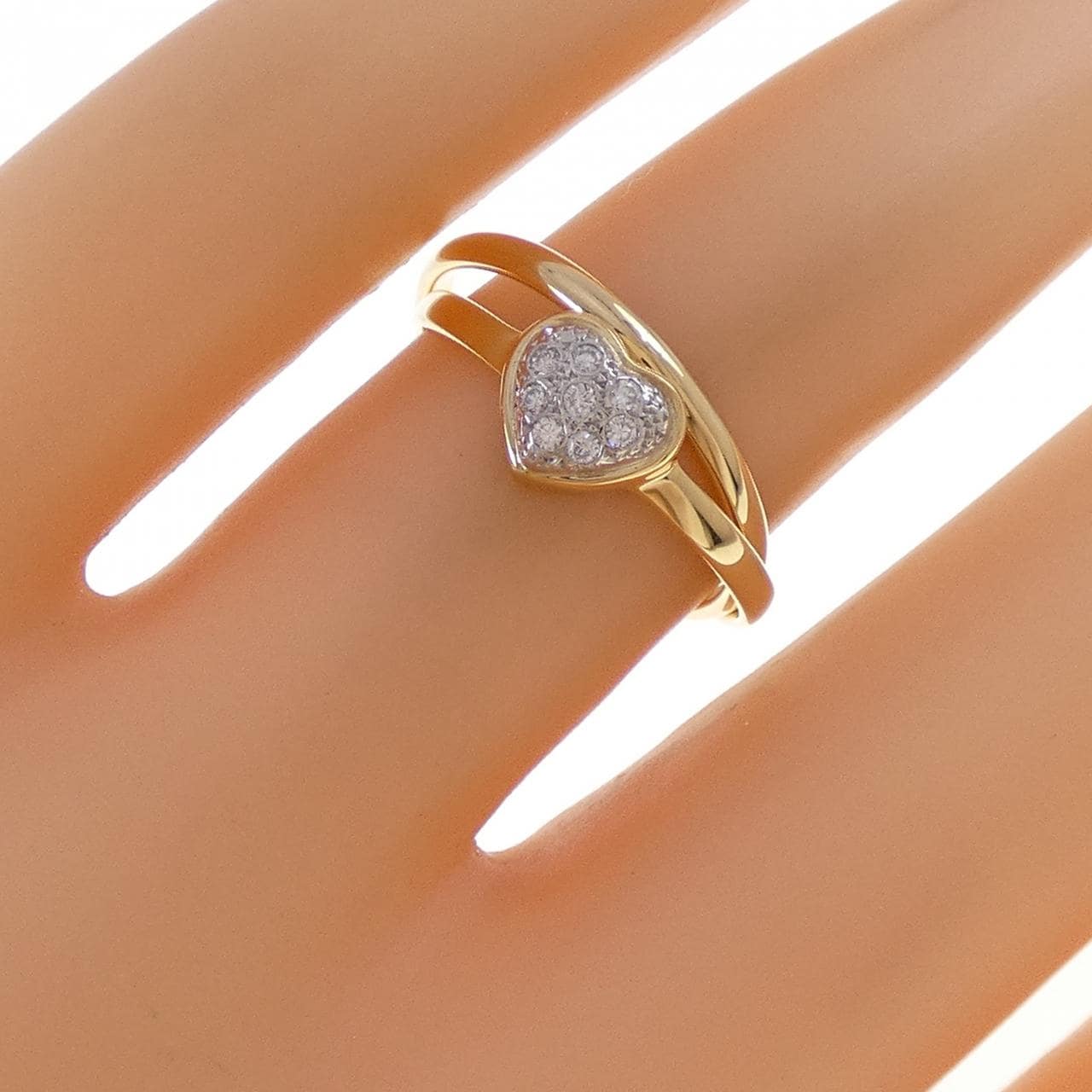 750YG/PT900 ダイヤモンド リング 0.05CT