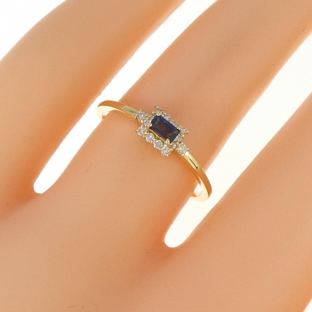 [BRAND NEW] K18YG Sapphire Ring 0.10CT