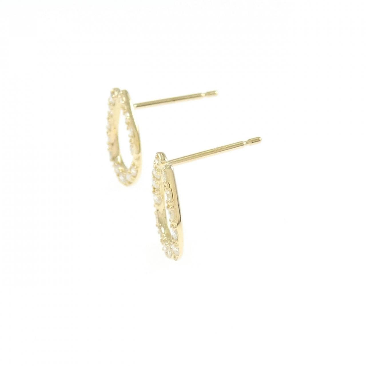 【リメイク】K18YG ホースシュー ダイヤモンド ピアス 0.20CT