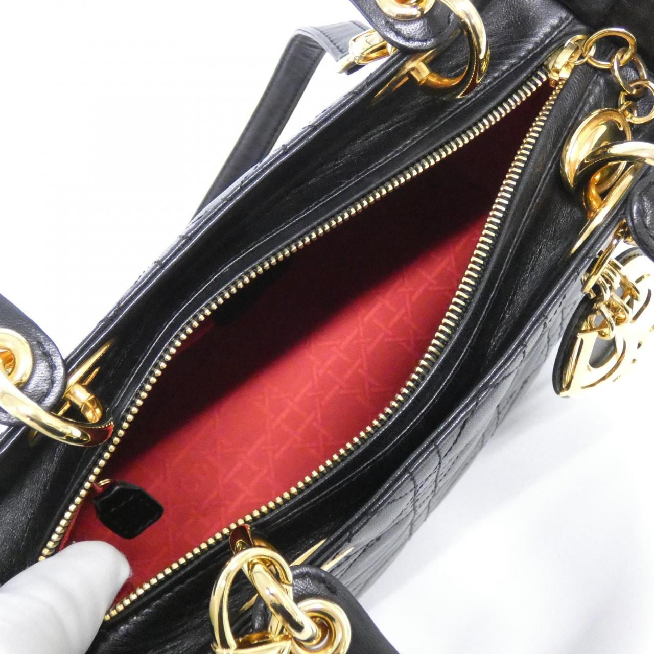 【ヴィンテージ】クリスチャンディオール レディ ディオール ミディアム CAL44550 バッグ