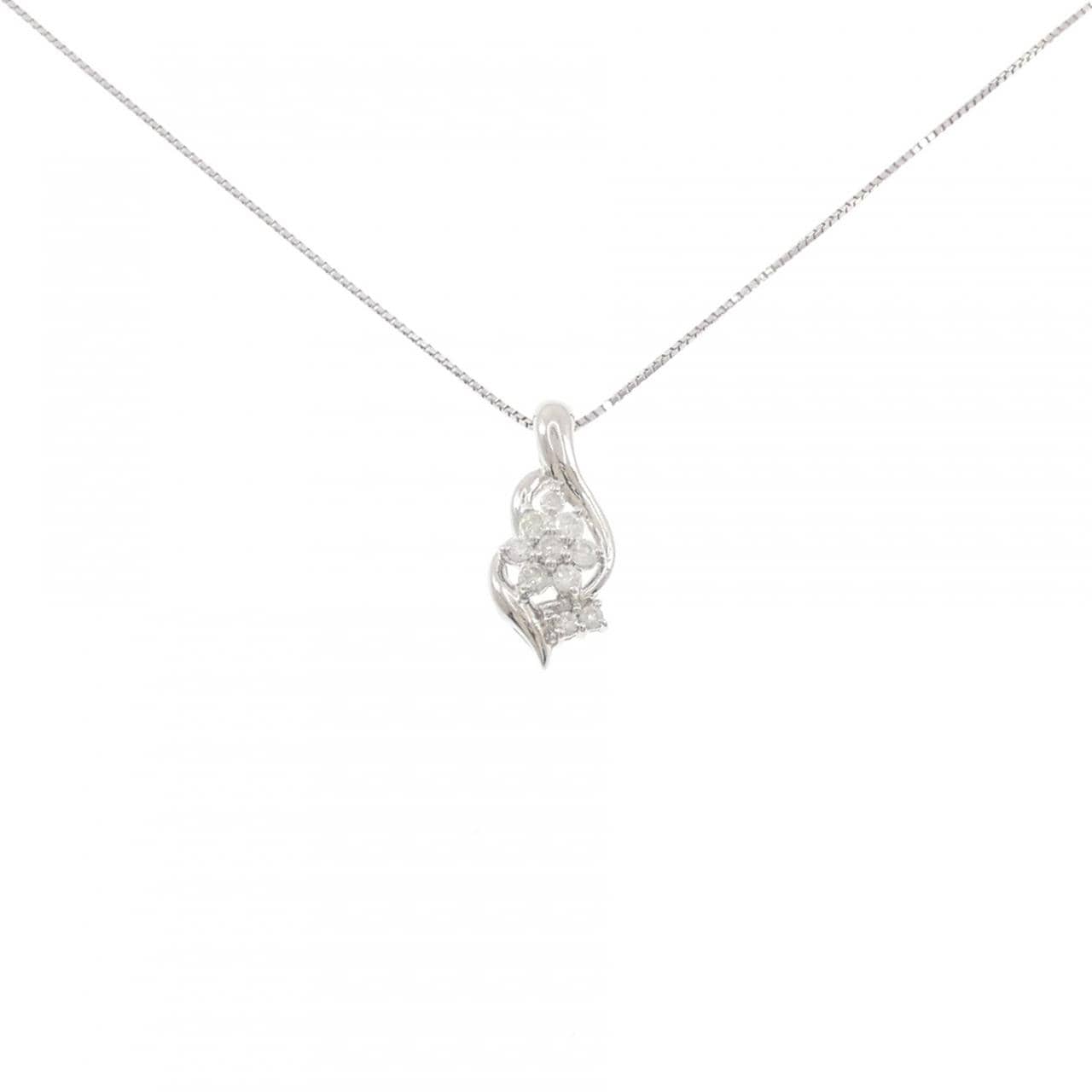 PT900/PT850 フラワー ダイヤモンド ネックレス 0.50CT