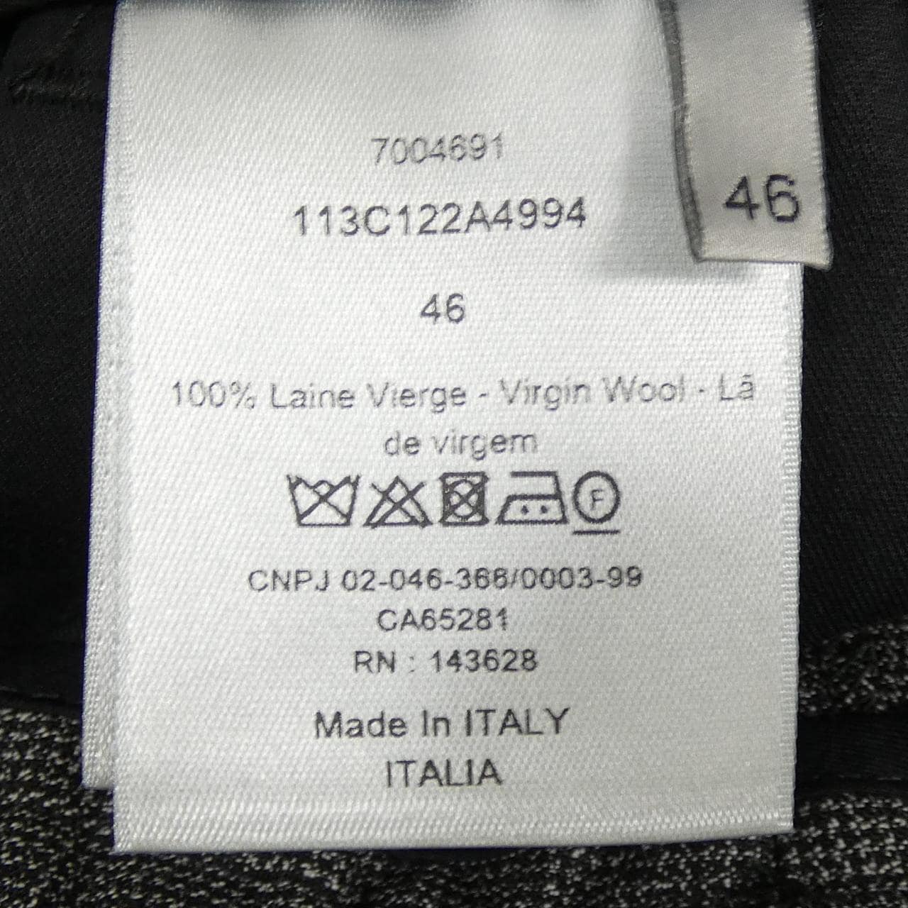 ディオール DIOR マイクロハウンドトゥースウールキャンバス 113C122A4994 パンツ