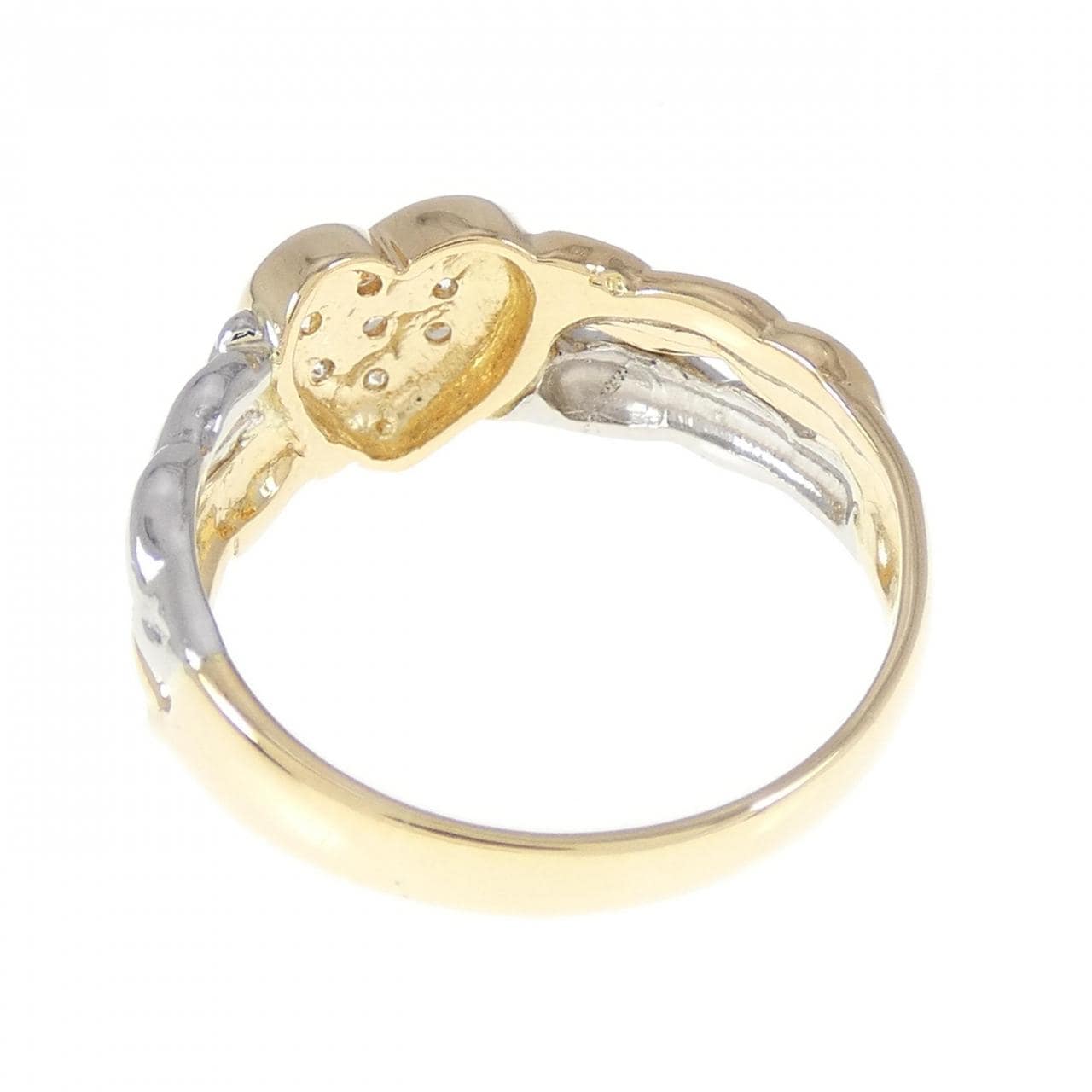 K18YG/PT heart Diamond ring