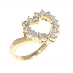 K18YG ハート ダイヤモンド リング 0.25CT