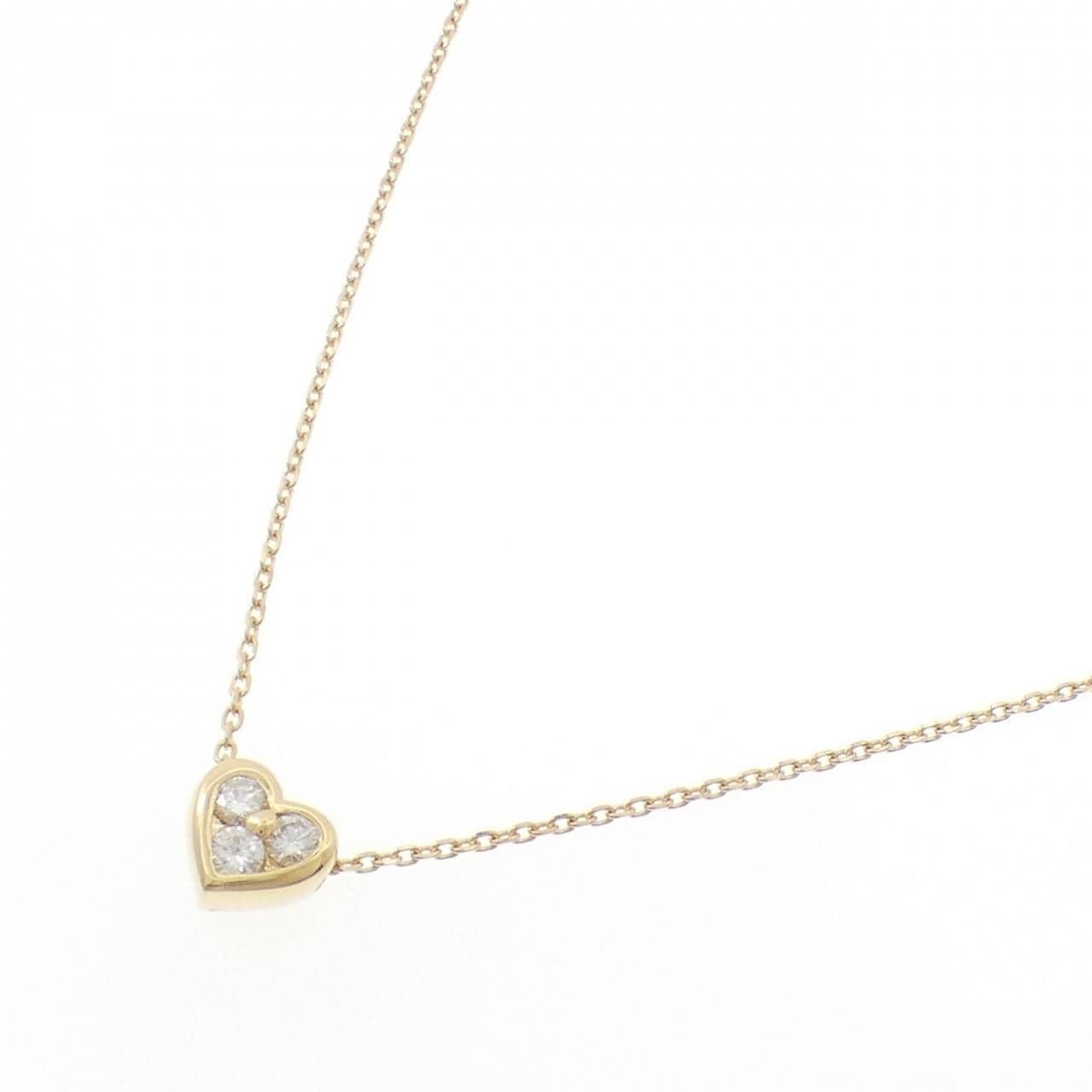 K18YG ハート ダイヤモンド ネックレス 0.24CT