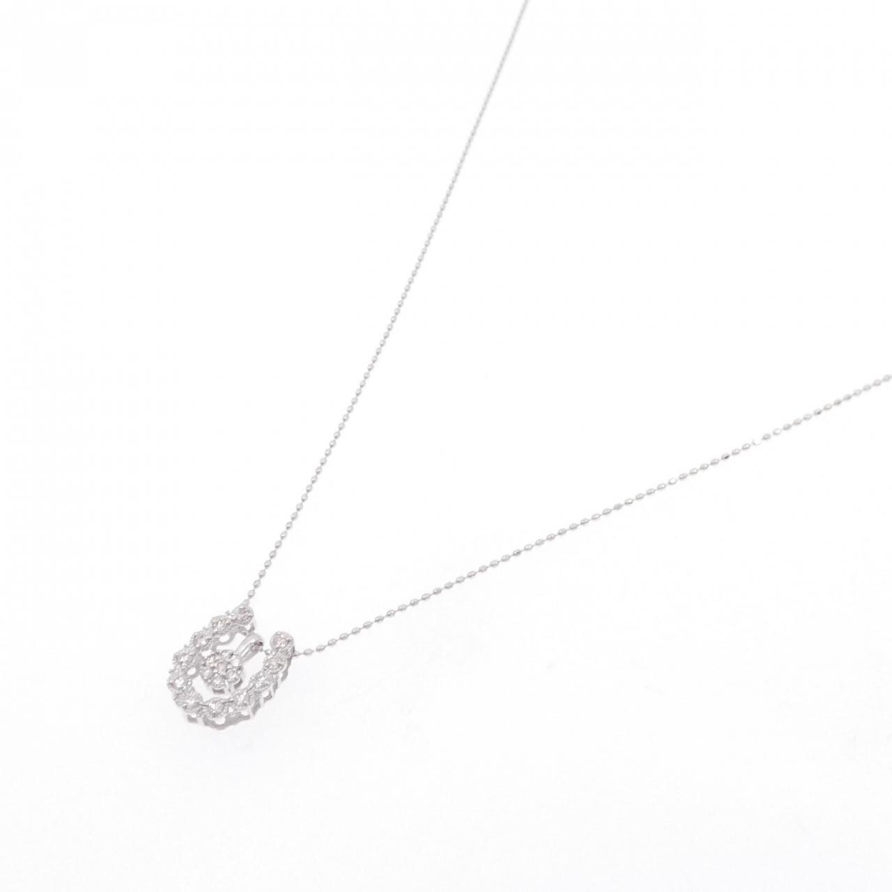 K18WG 2WAY ダイヤモンド ネックレス 0.08CT