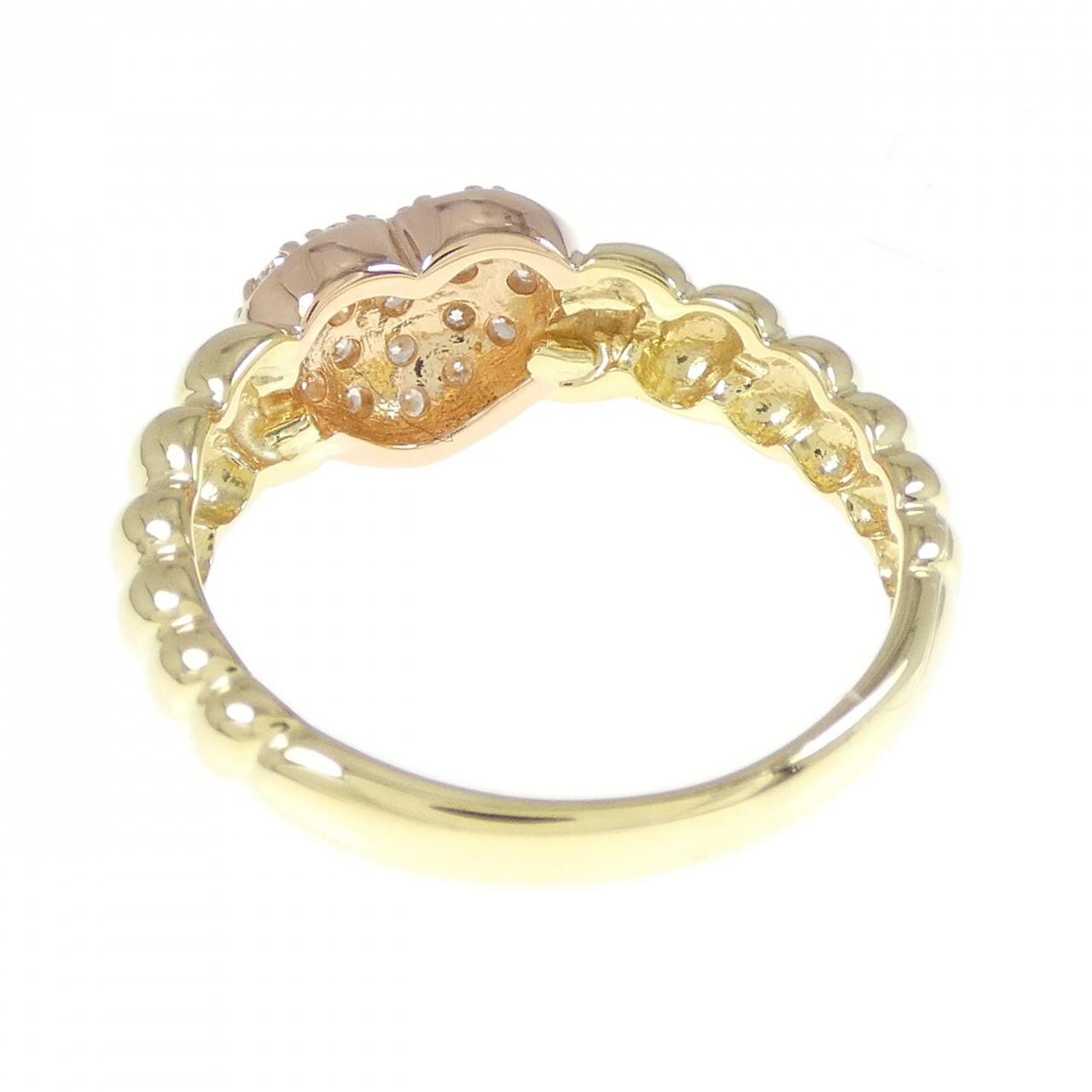 K18YG/K18PG ハート ダイヤモンド リング 0.30CT
