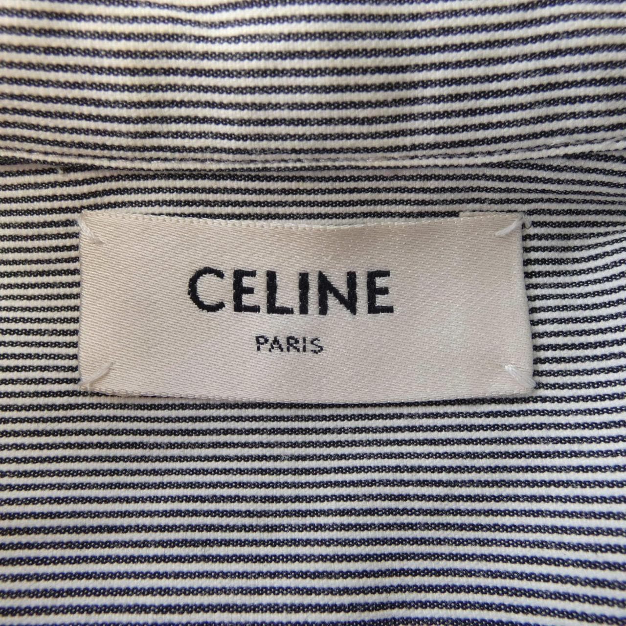 セリーヌ CELINE オープンカラーシアサッカー トリオンフ 2B610191I S／Sシャツ