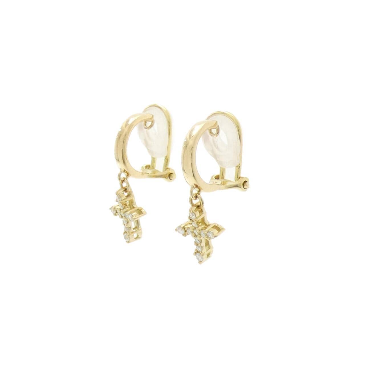 スタージュエリー クロス ダイヤモンド イヤリング 0.16CT