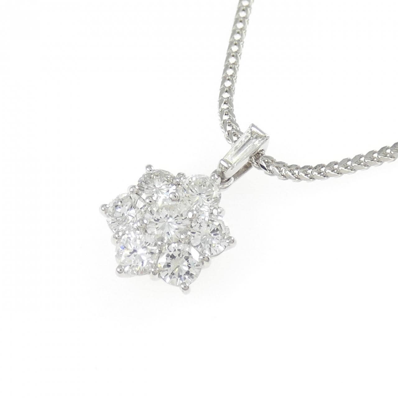 PT900/PT850 フラワー ダイヤモンド ネックレス 1.05CT