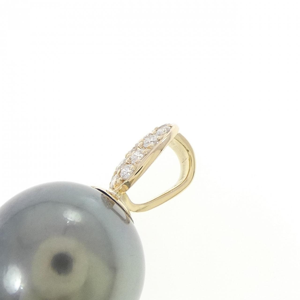 K18YG 黒蝶パール ペンダント 15.0mm