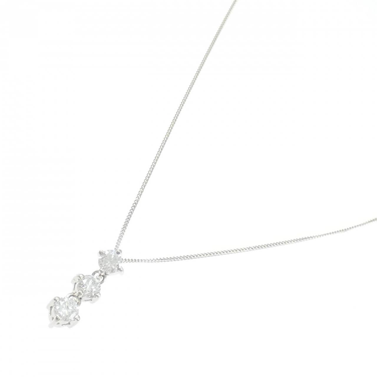 PT900/PT850 スリーストーン ダイヤモンド ネックレス 1.006CT