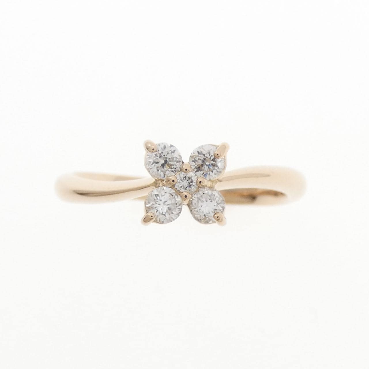 K18PG フラワー ダイヤモンド リング 0.30CT
