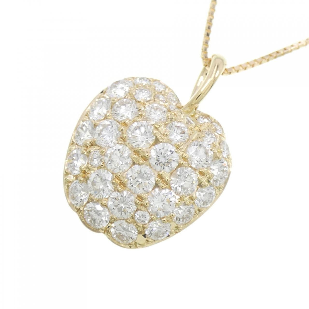 K18YG Pave Diamond Necklace 2.1CT