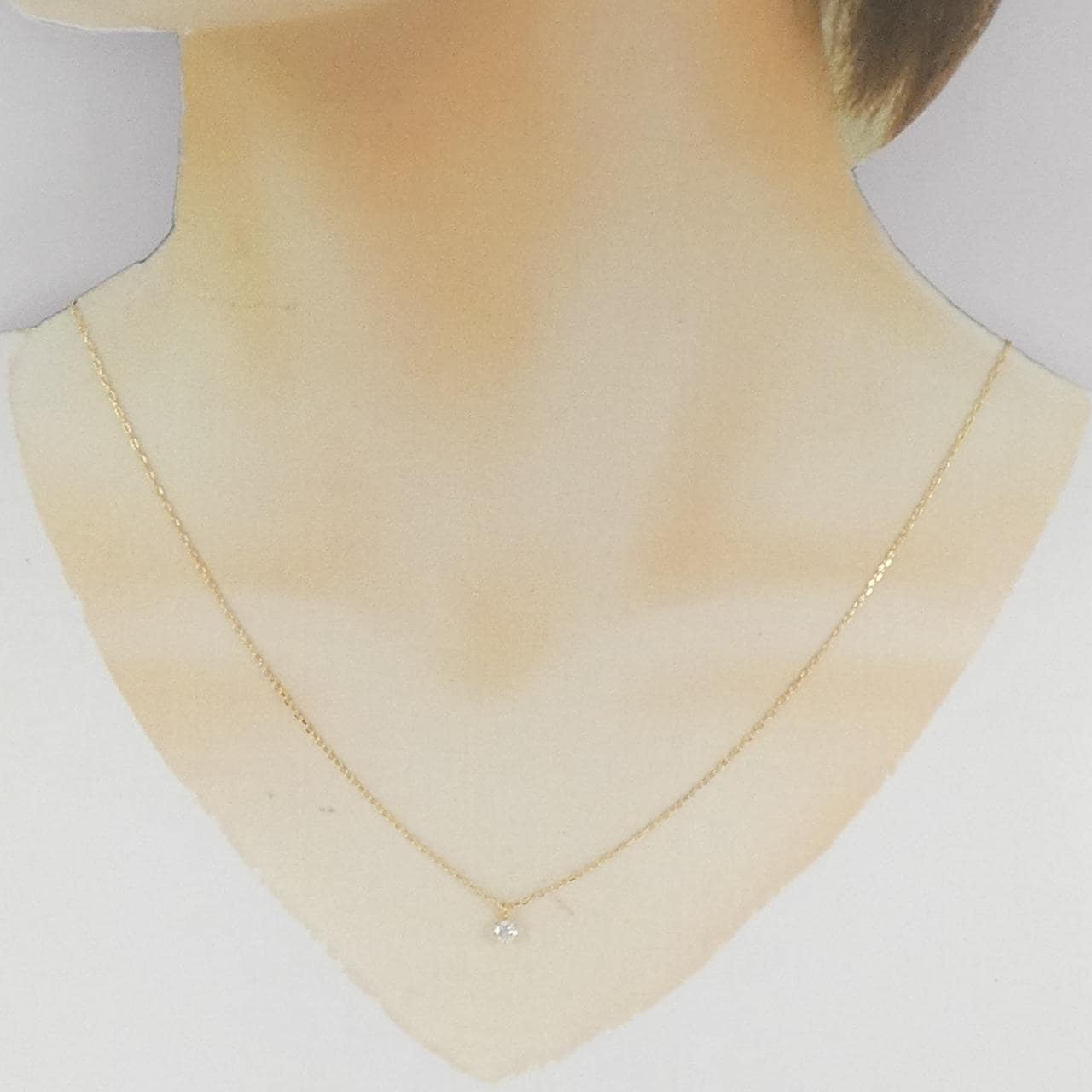 K18YG ソリティア ダイヤモンド ネックレス 0.15CT