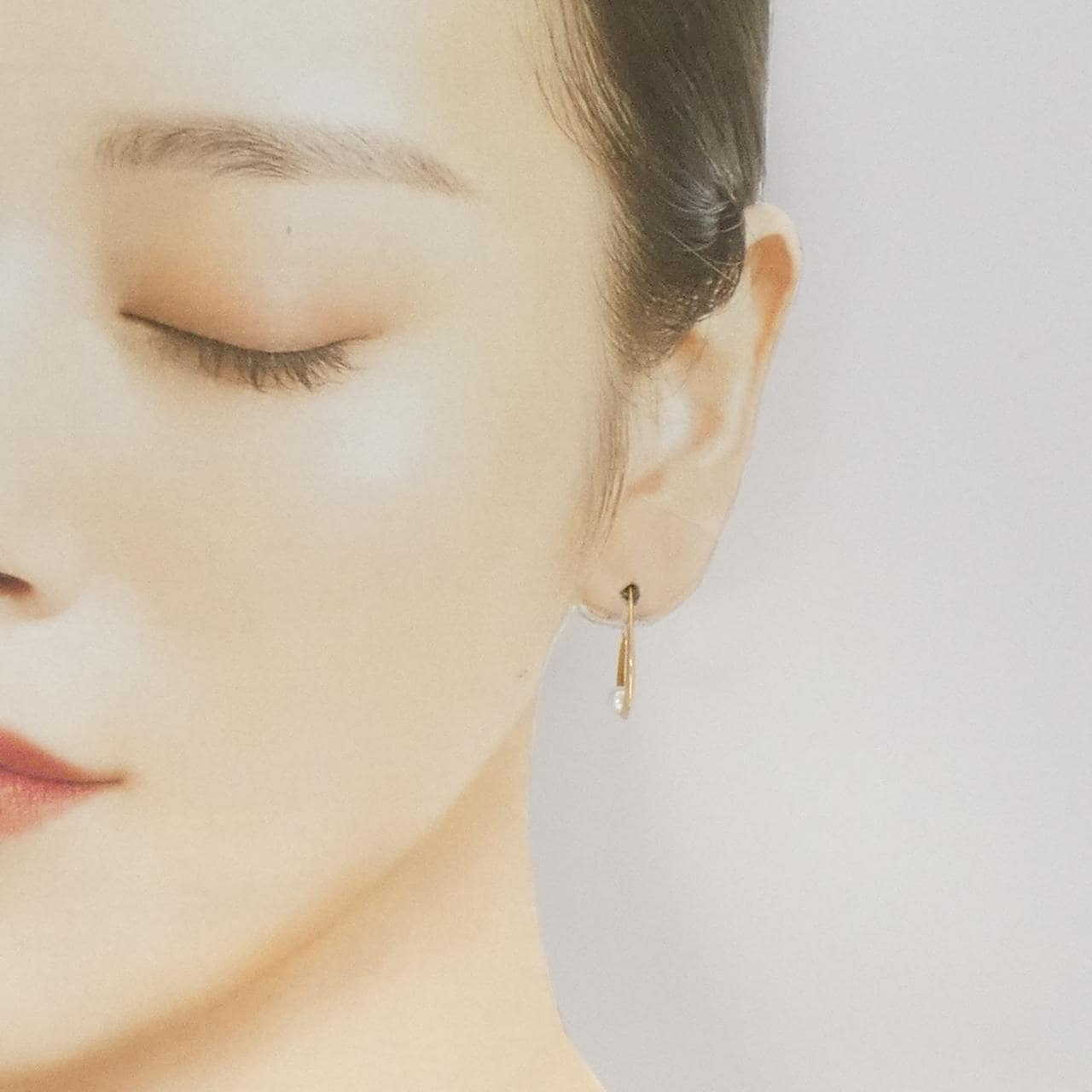 K18YG 淡水パール ピアス 4.3mm