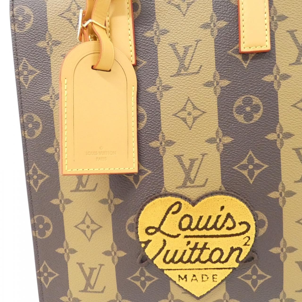 LOUIS VUITTON Monogram條紋（LV Squared）麻袋塑膠郵差包 M45969