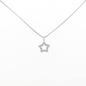 K18WG スター ダイヤモンド ネックレス 0.10CT