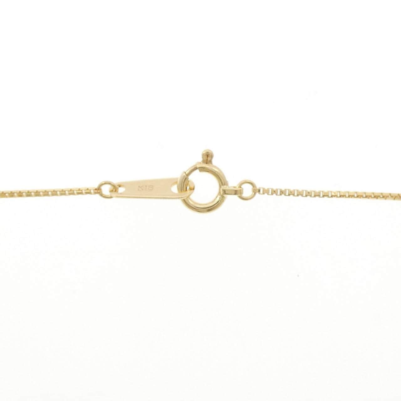 K18YG フラワー ダイヤモンド ネックレス 0.15CT