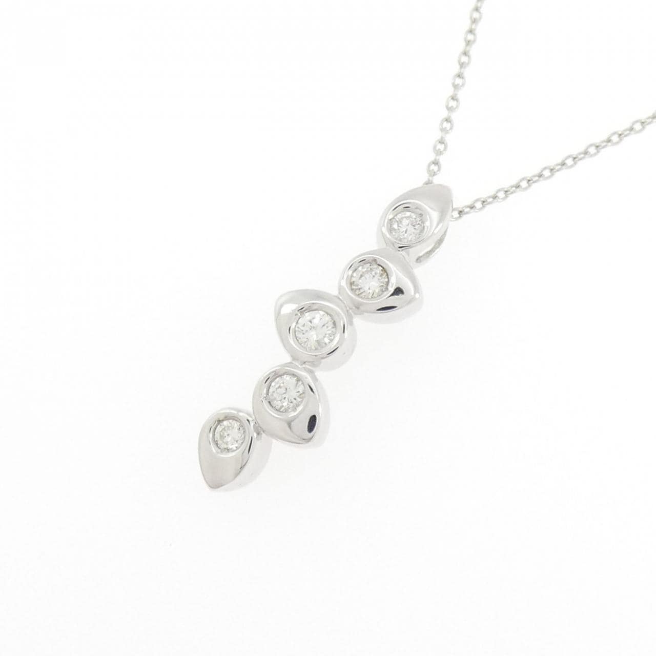 K18WG ダイヤモンド ネックレス 0.20CT