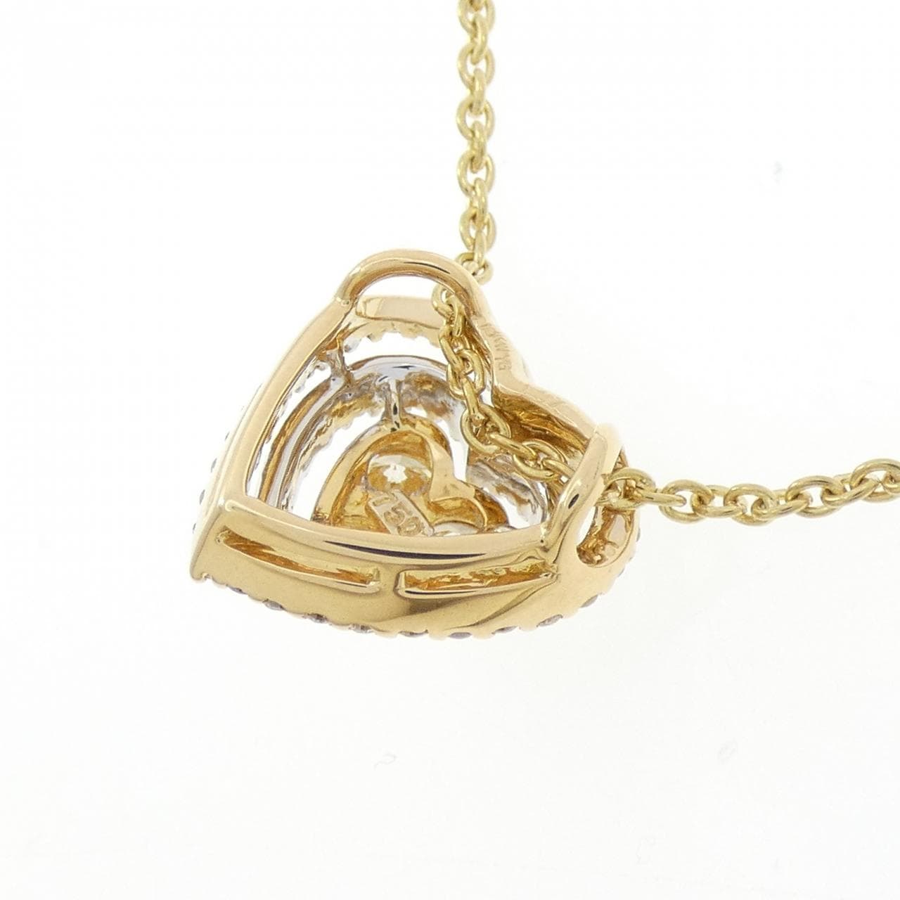 18KYG/18KWG/K18YG ハート ダイヤモンド ネックレス 1.07CT
