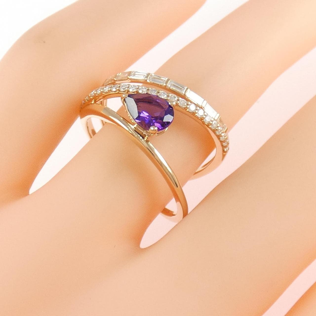 K18PG アメジスト リング 0.54CT
