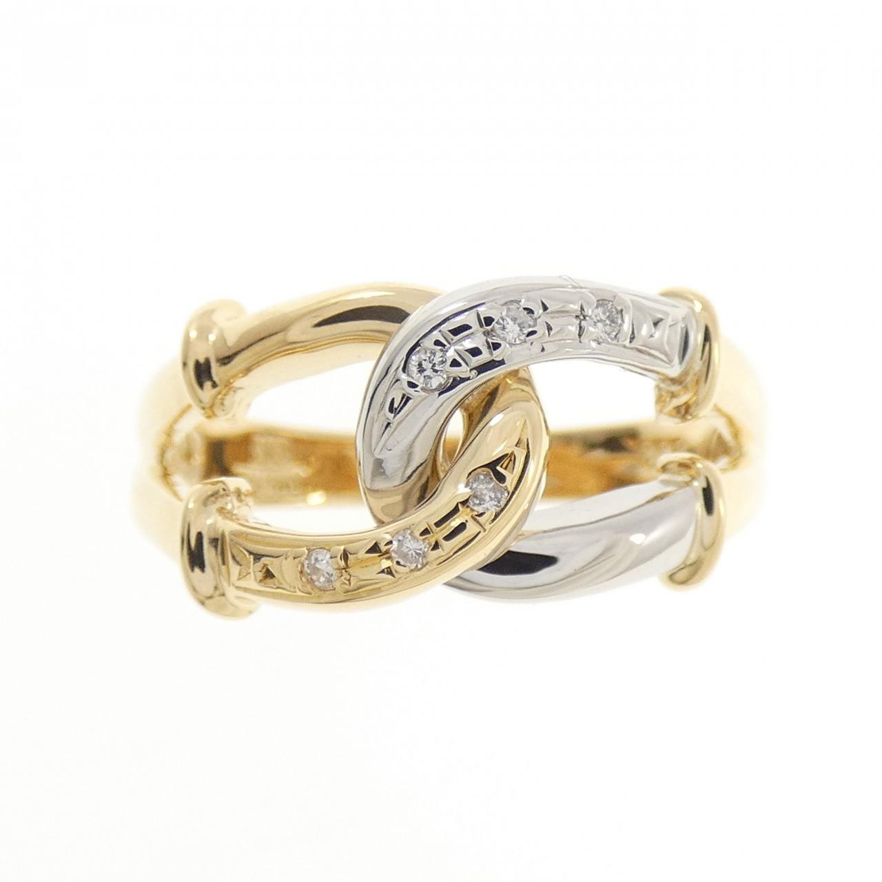 K18YG/PT900 Diamond Ring 0.03CT