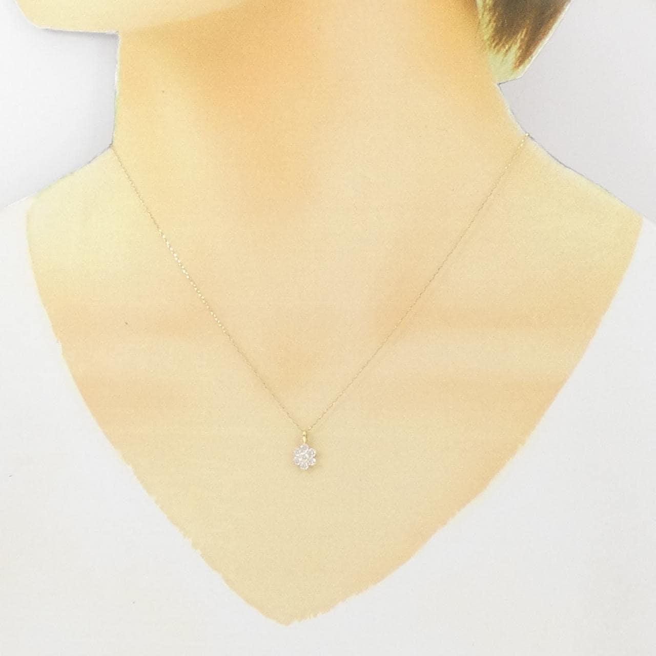 [BRAND NEW] K18YG Flower Diamond Necklace