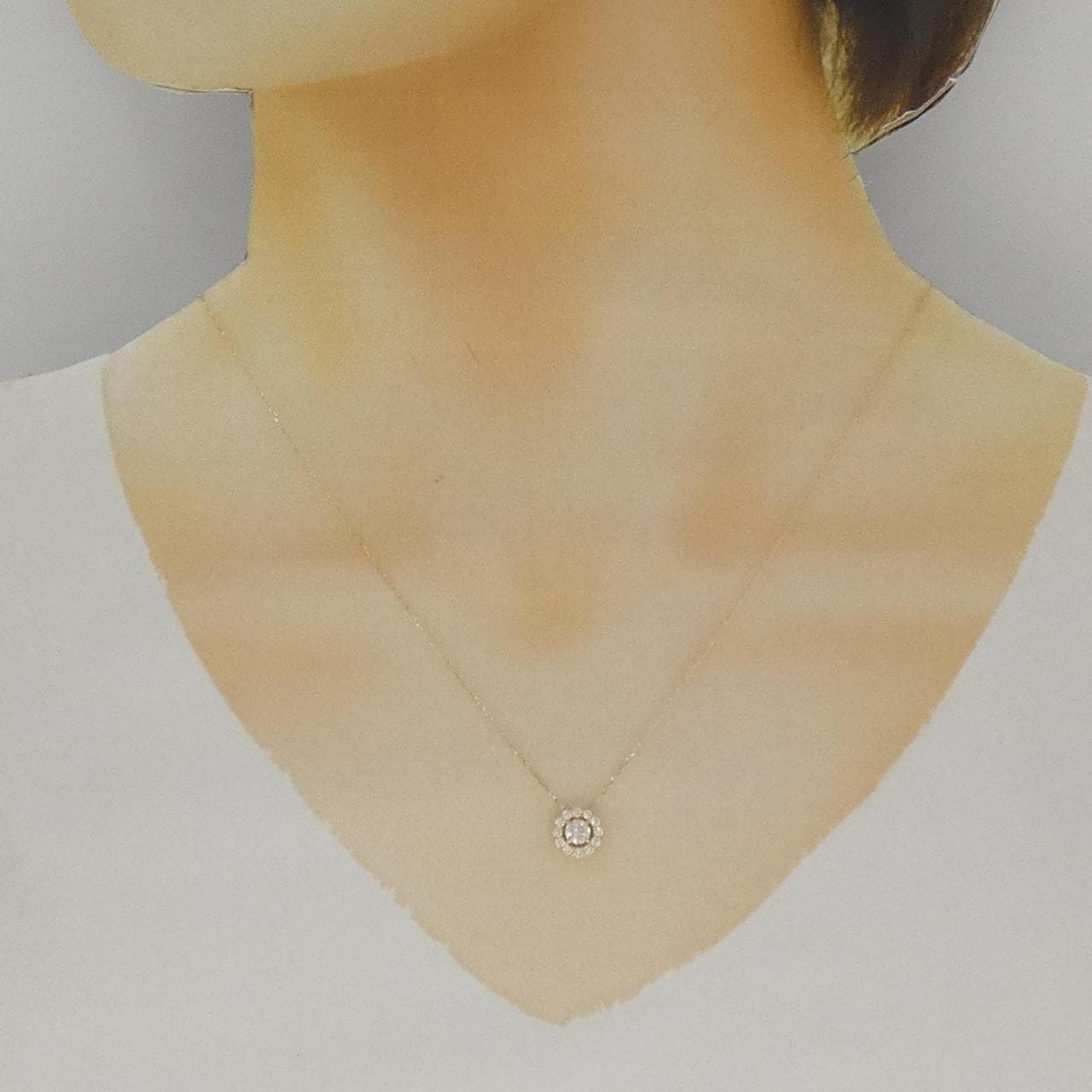 【リメイク】K18YG ダイヤモンド ネックレス 0.37CT