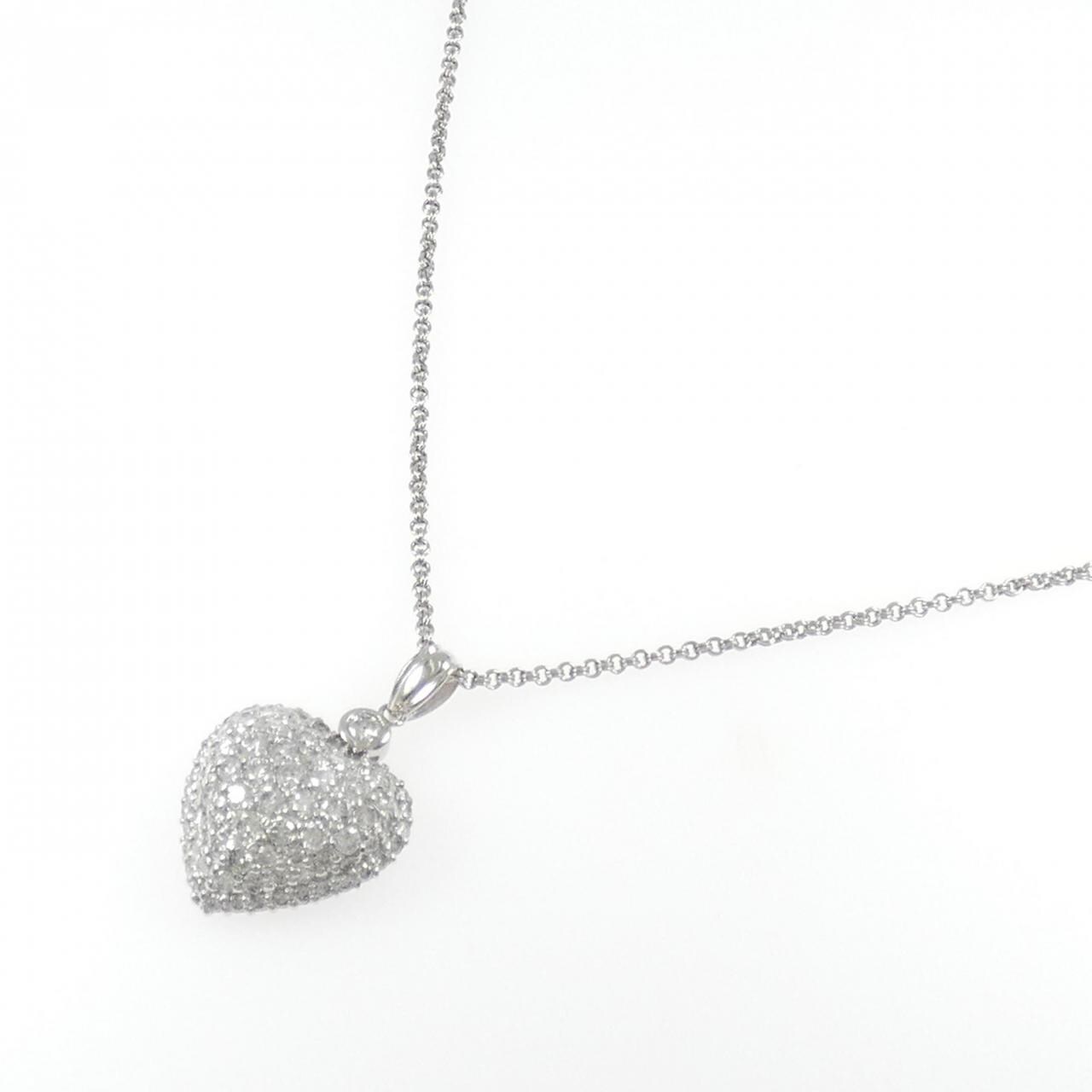 PT900/PT850密鑲心形鑽石項鍊 2.00克拉