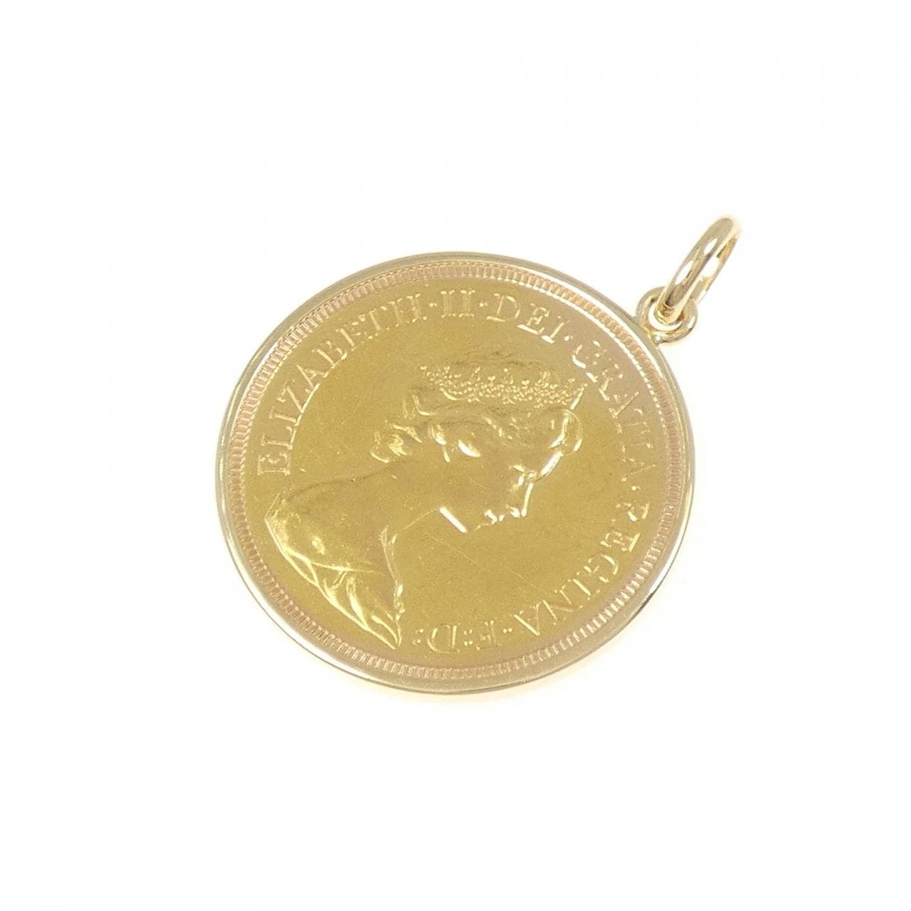 K18YG(枠) コイン ペンダント