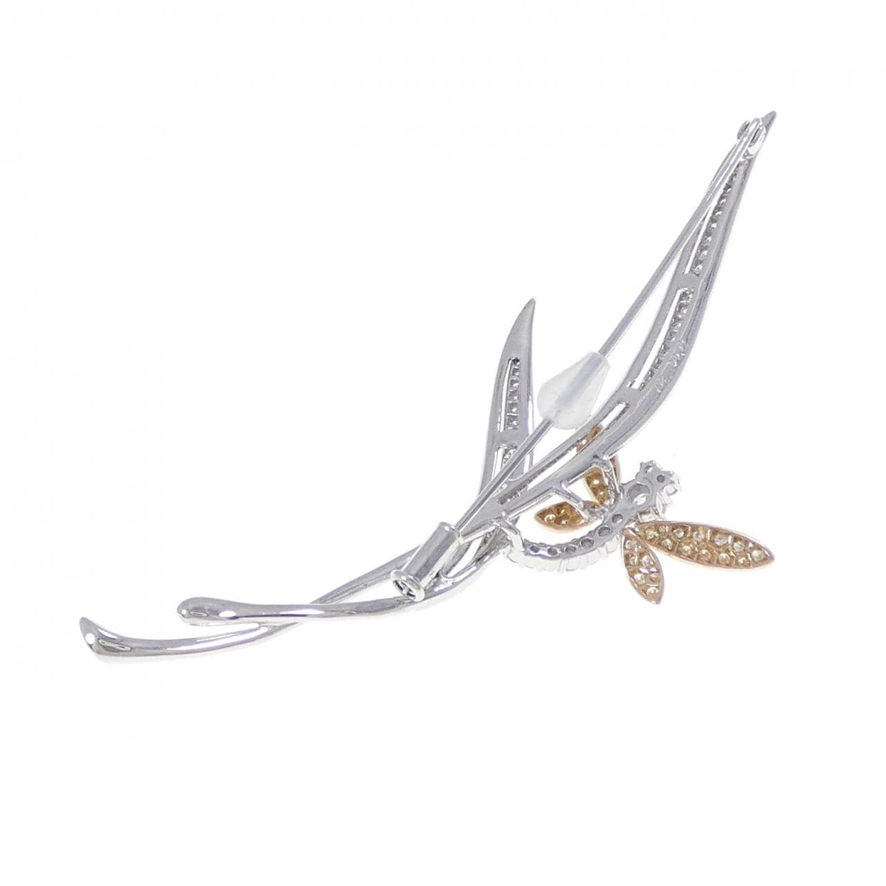 K18WG/K18PG ダイヤモンド ブローチ 0.90CT