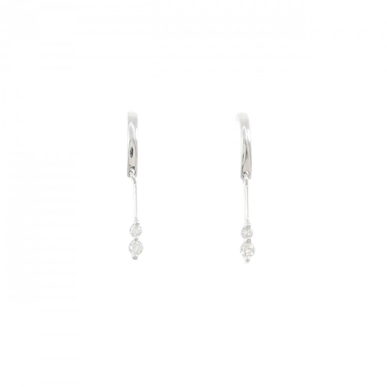 K18WG ダイヤモンド ピアス 0.10CT
