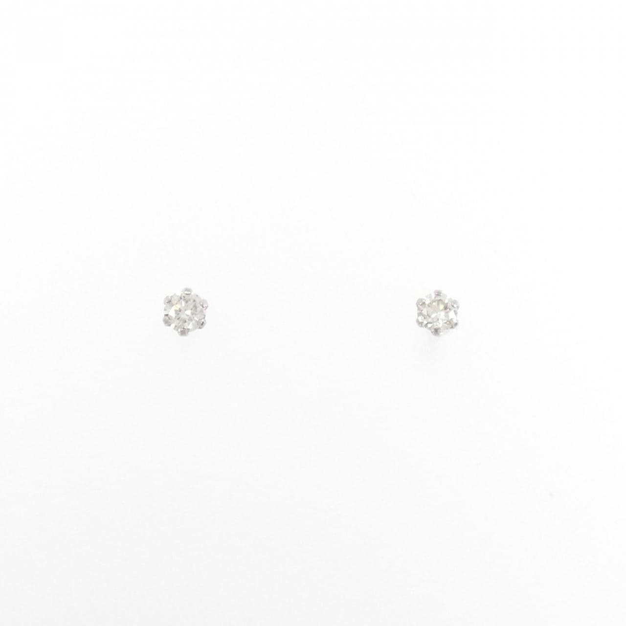 [新品] PT900单钻鑽石耳環 0.10CT