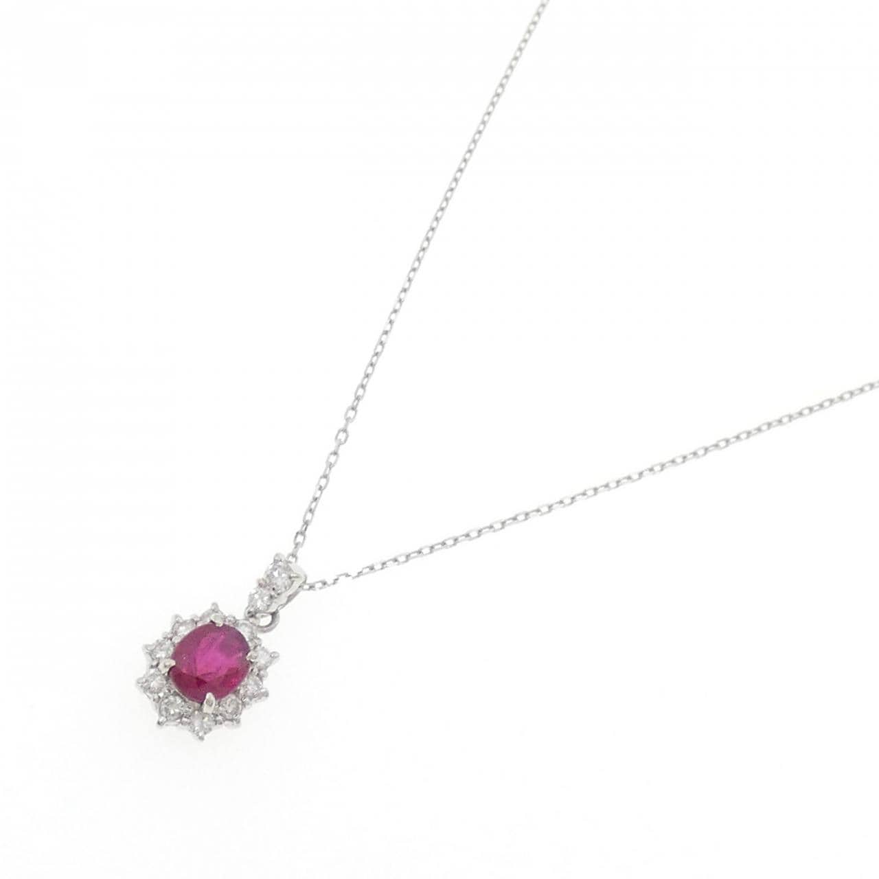 PT900/PT850 ルビー ネックレス 1.14CT