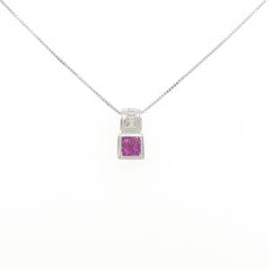 K18WG ルビー ネックレス 0.35CT