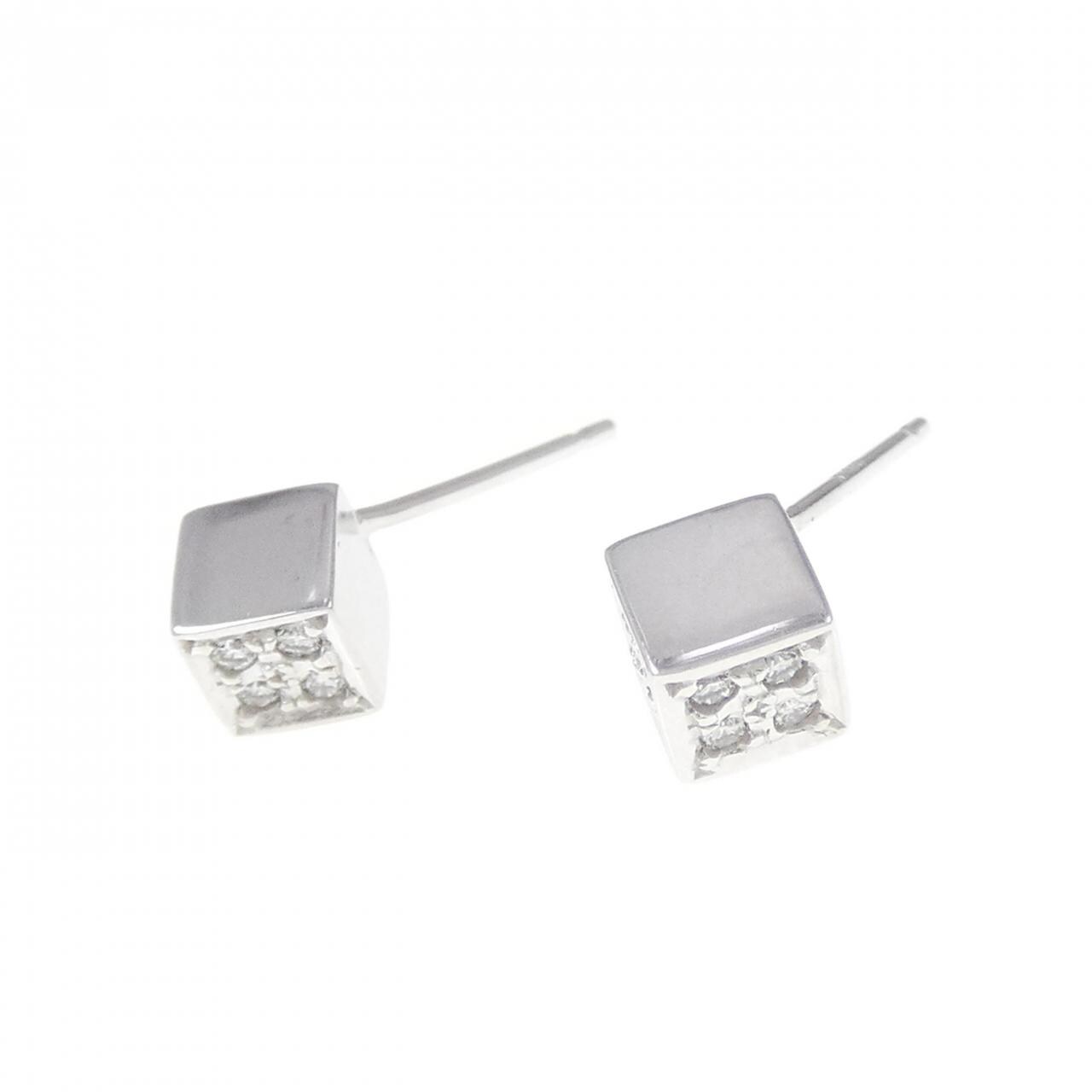 K14WG ダイヤモンド ピアス 0.10CT