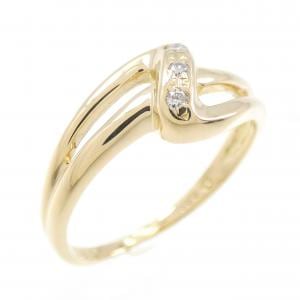 K18YG スリーストーン ダイヤモンド リング 0.03CT