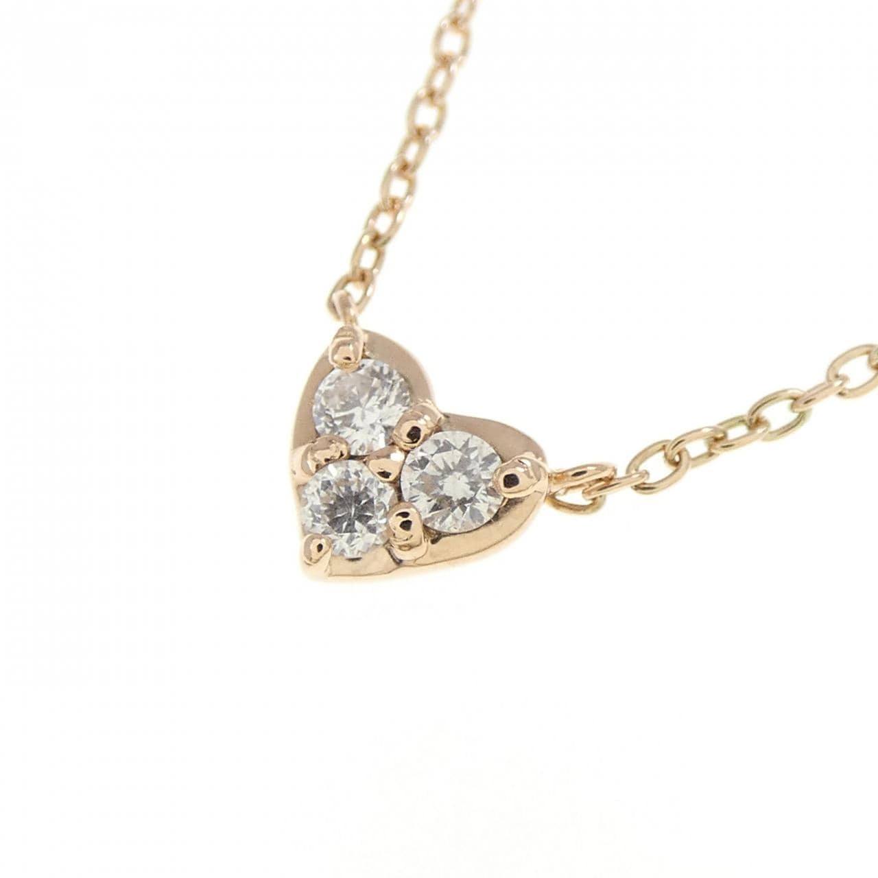 K10PG ハート ダイヤモンド ネックレス 0.09CT