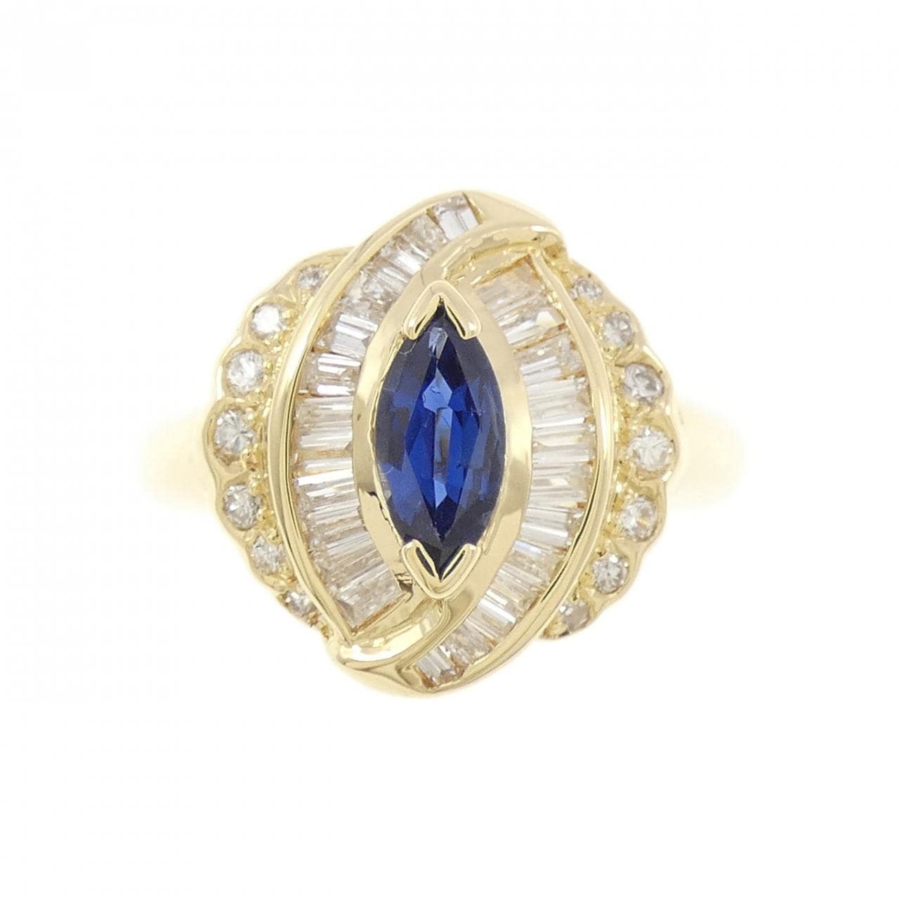 18KYG サファイヤ リング 0.37CT