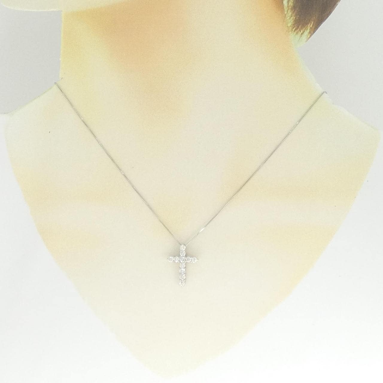 PT900/PT850 クロス ダイヤモンド ネックレス 0.62CT