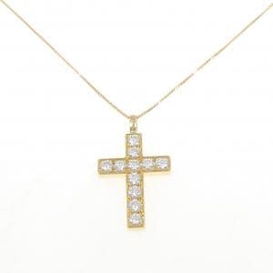 K18YG クロス ダイヤモンド ネックレス 1.17CT