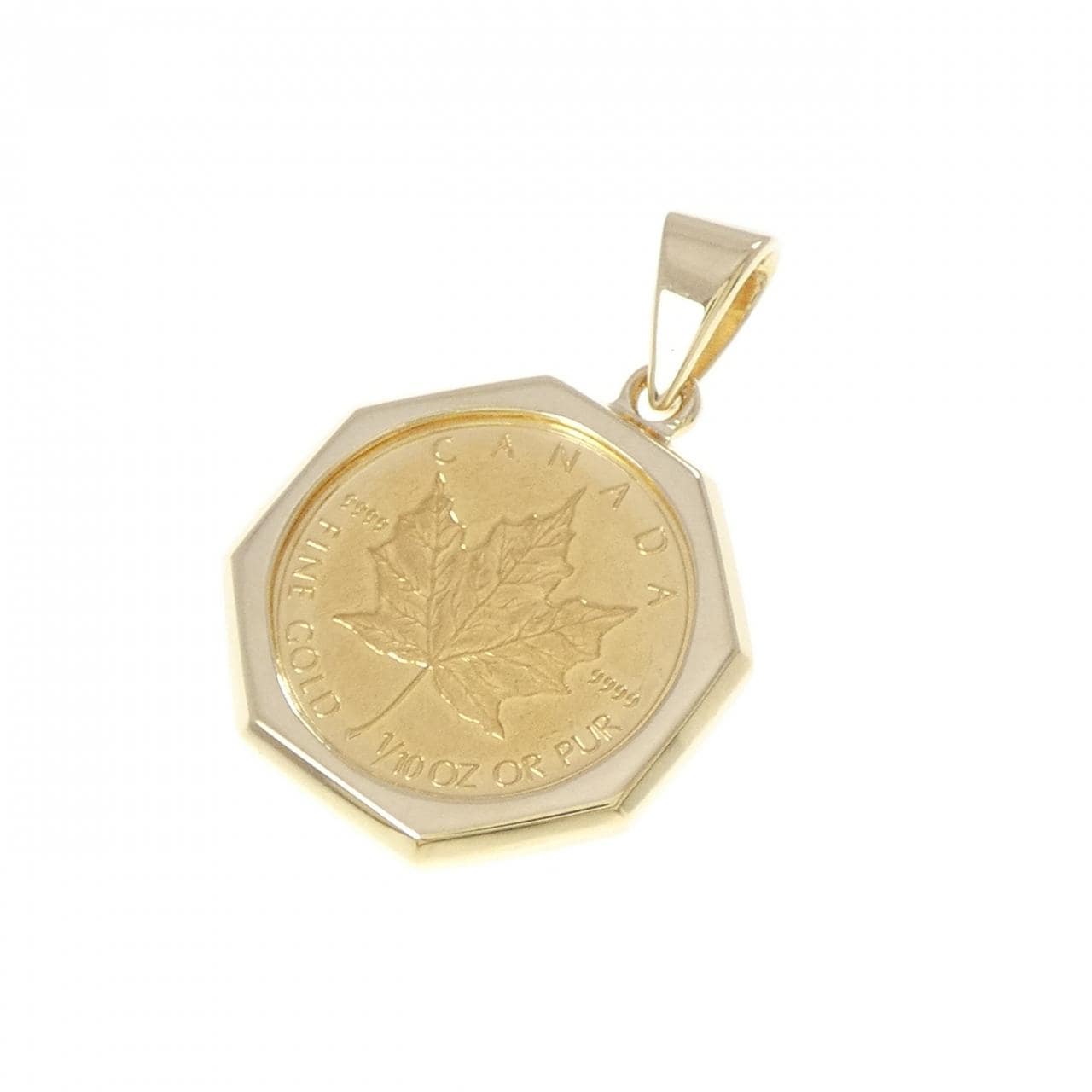 18KTYG(枠) コイン ペンダント